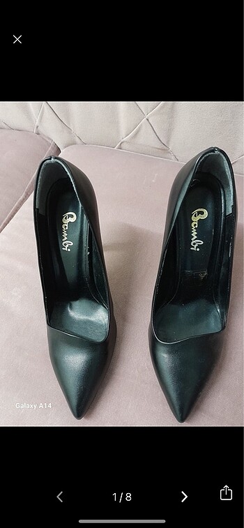 Bambi stiletto siyah kadın topuklu ayakkabı