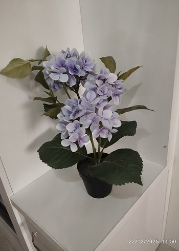 Pastel Mor Yapay Çiçekli Dekoratif Saksi - Görsel 3