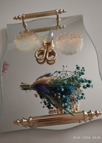 Altın Renk ayna Bohem Düğün Aksesuarı - Görsel 3