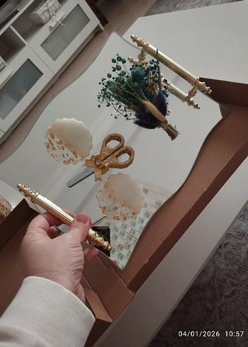 Altın Renk ayna Bohem Düğün Aksesuarı - Görsel 4