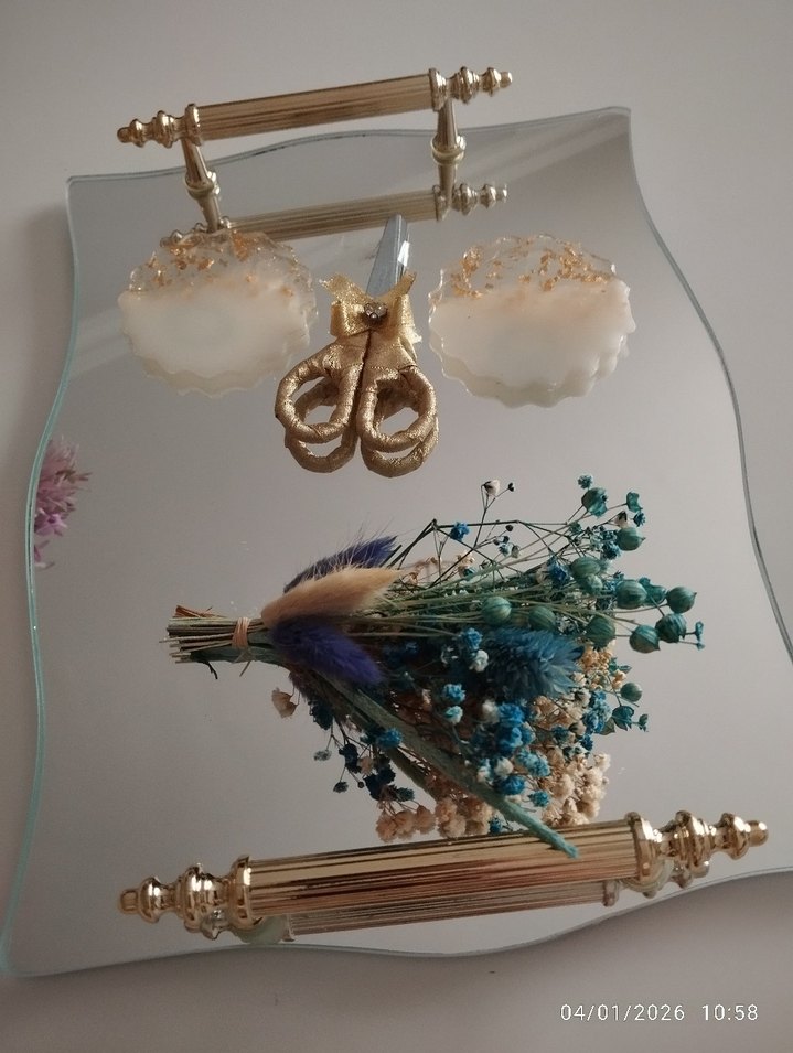 Altın Renk ayna Bohem Düğün Aksesuarı - Görsel 3