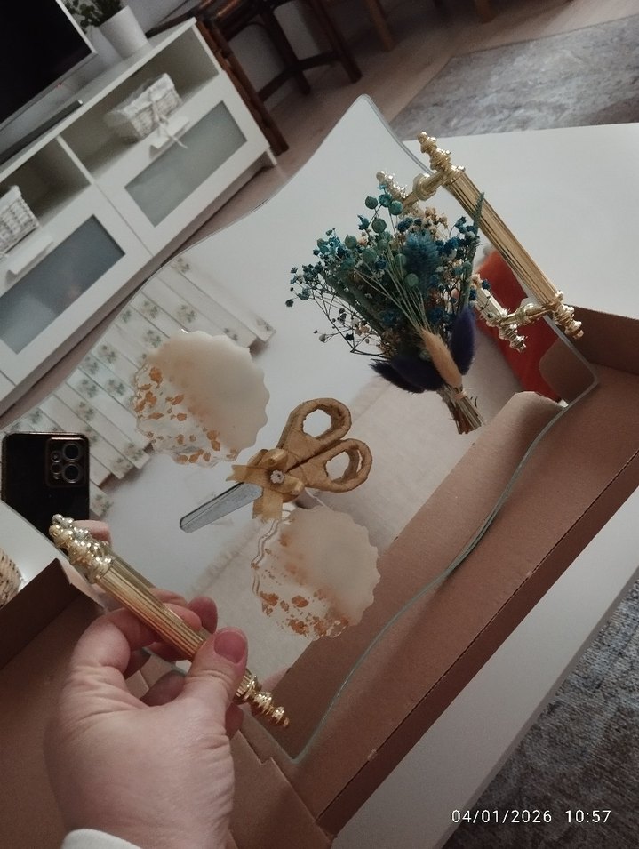 Altın Renk ayna Bohem Düğün Aksesuarı - Görsel 5