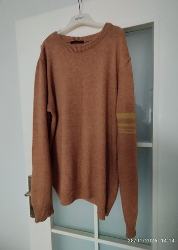 erkek Kahverengi Triko Kazak - Görsel 2