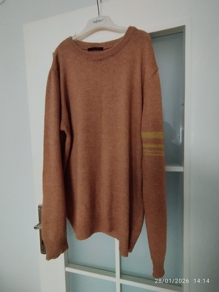 erkek Kahverengi Triko Kazak - Görsel 2