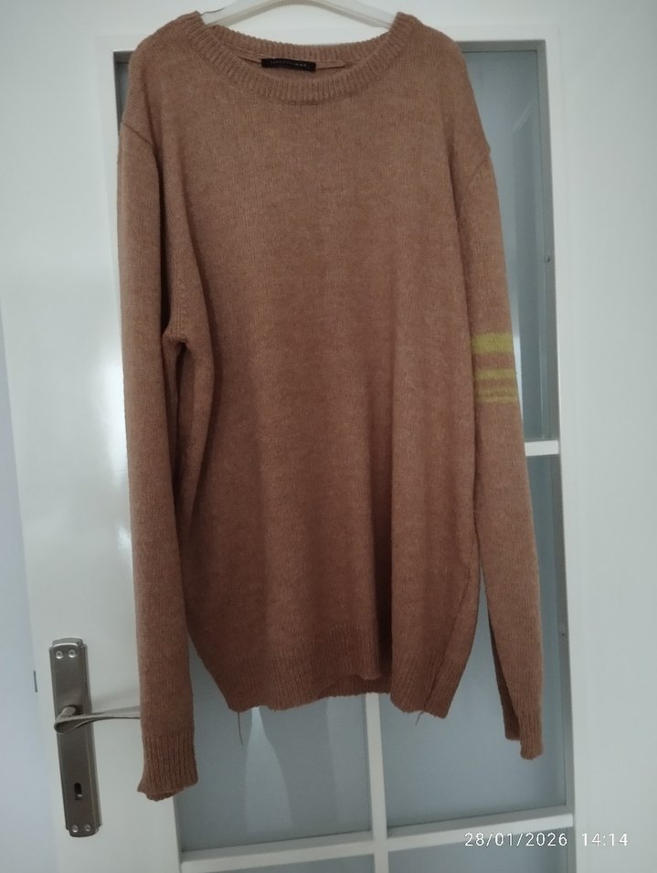 erkek Kahverengi Triko Kazak - Görsel 3