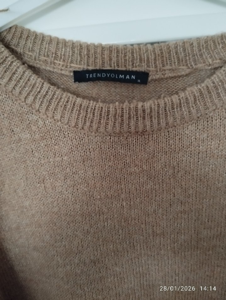 erkek Kahverengi Triko Kazak - Görsel 5