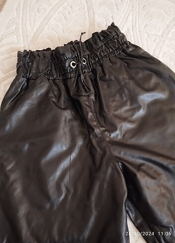 m Beden Beli lastikli deri pantolan