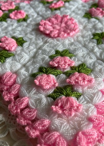 Çiçek detaylı el yapımı lif - Görsel 2