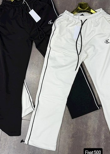 Gri ve Beyaz Erkek Eşofman Altı Regular Fit