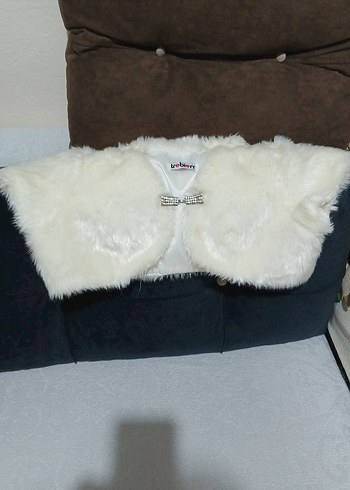 Kız Çocuk Beyaz Kürk Detaylı Bolero - Görsel 2