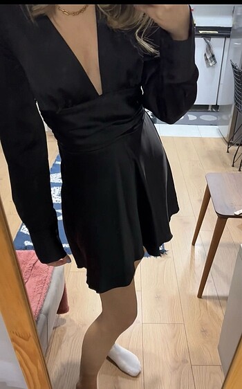 Zara Zara Saten Kısa Elbise
