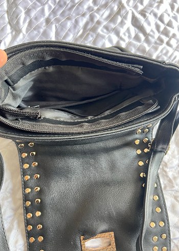Siyah Deri Punk Çanta - Görsel 10