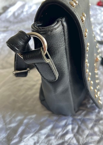 Siyah Deri Punk Çanta - Görsel 9