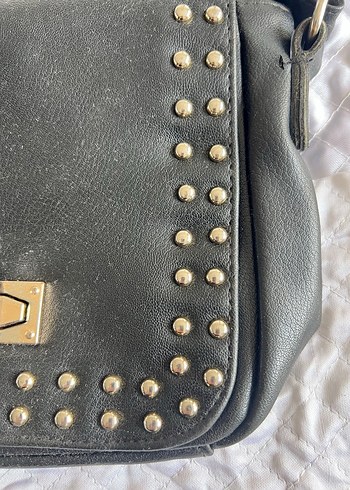 Siyah Deri Punk Çanta - Görsel 4