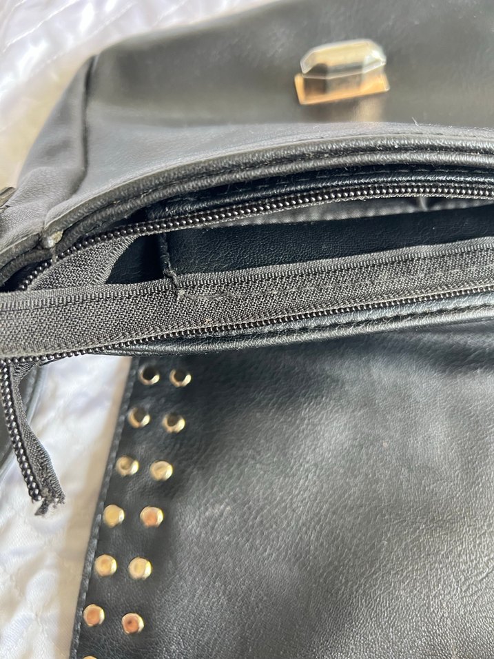 Siyah Deri Punk Çanta - Görsel 5