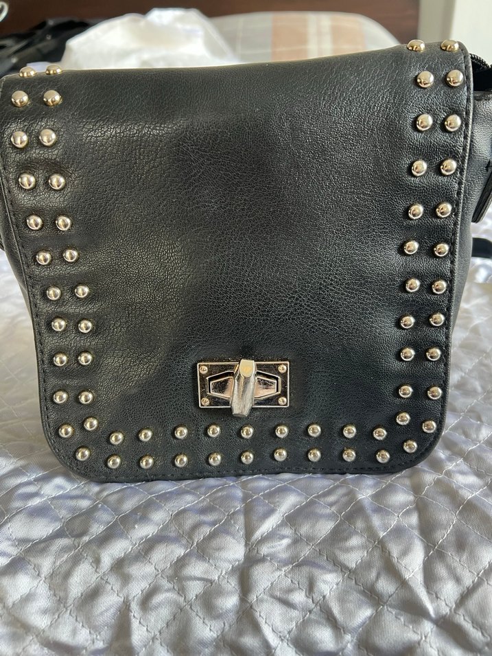 Siyah Deri Punk Çanta - Görsel 3