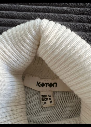 Gri Kadın Boğazlı Triko Kazak - Görsel 4