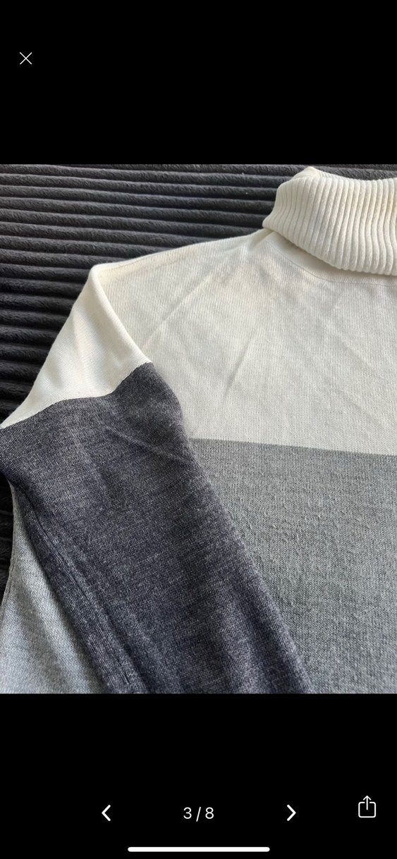 Gri Kadın Boğazlı Triko Kazak - Görsel 3