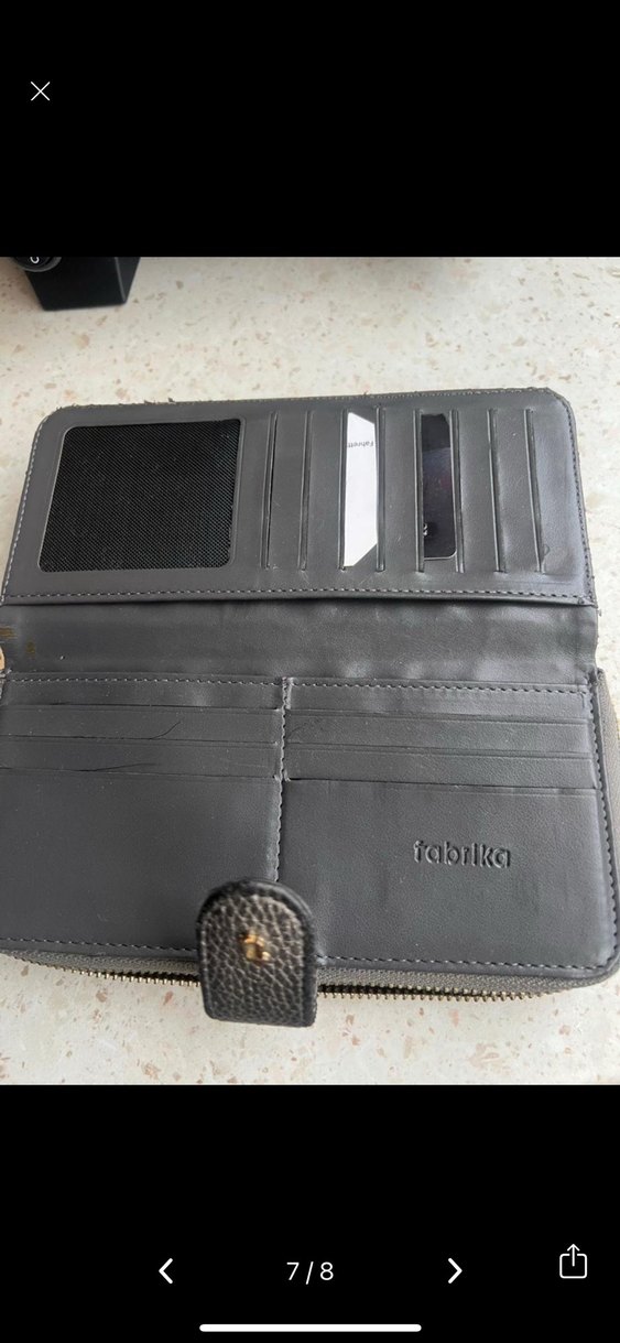 Gri Deri Kadın Cüzdanı Tokalı - Görsel 4