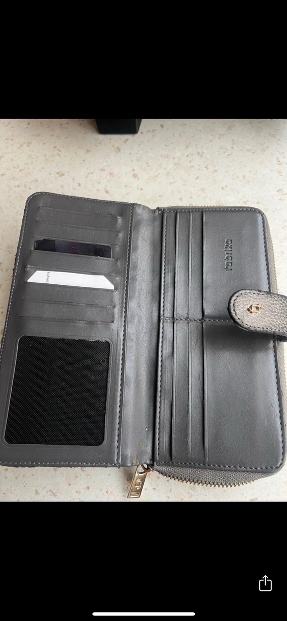 Gri Deri Kadın Cüzdanı Tokalı - Görsel 5