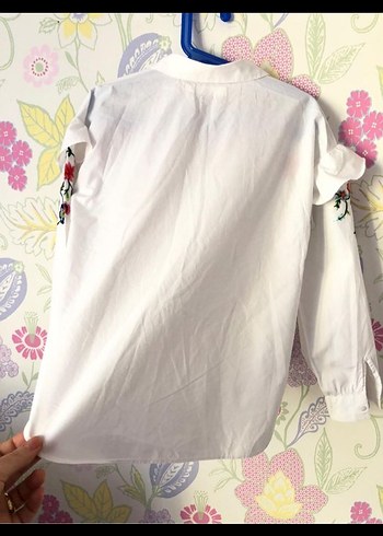 Zara Renkli Nakışlı Bohem  Gömlek - Görsel 4