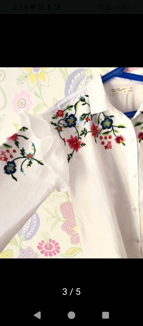 Zara Renkli Nakışlı Bohem  Gömlek - Görsel 3