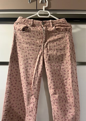 Düğmeli Pembe Kız Pantolonu - Görsel 4