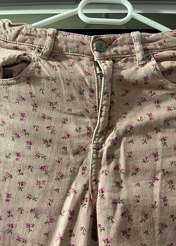 Düğmeli Pembe Kız Pantolonu - Görsel 3