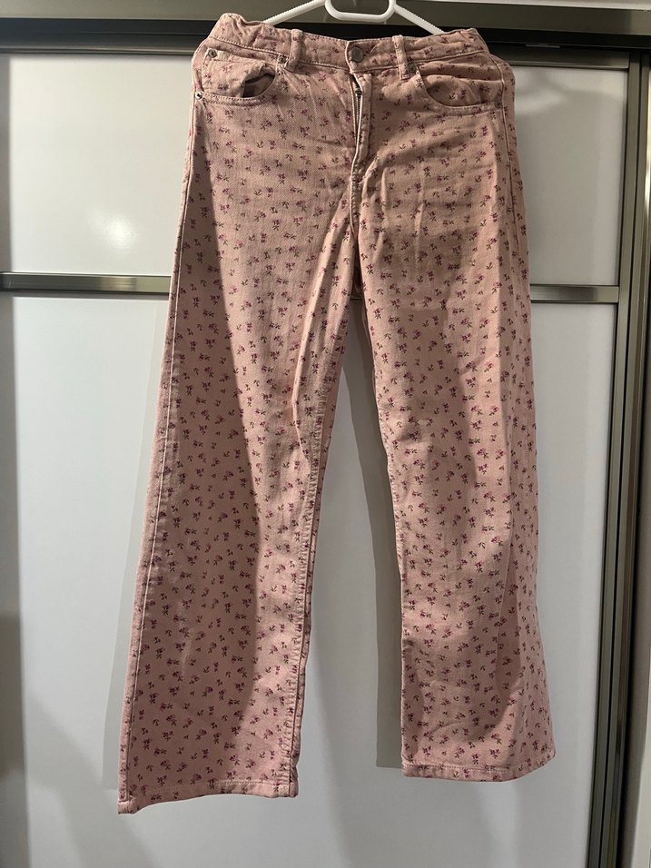 Düğmeli Pembe Kız Pantolonu - Görsel 5