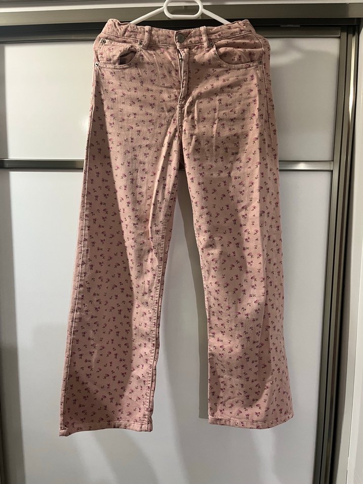 Düğmeli Pembe Kız Pantolonu - Görsel 2