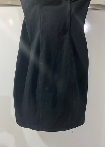 Siyah V Yaka İnce Askılı Midi Elbise - Görsel 5