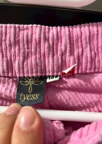 Kızlar için Pembe Bol Kesim Keten Pantolon - Görsel 6