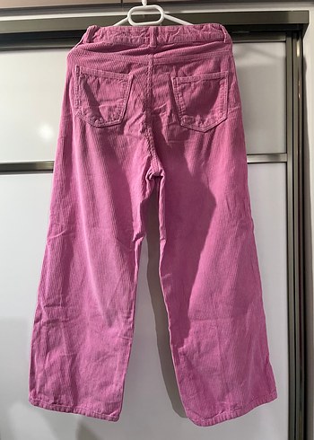 Kızlar için Pembe Bol Kesim Keten Pantolon - Görsel 10