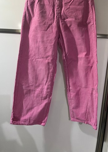 Kızlar için Pembe Bol Kesim Keten Pantolon - Görsel 4