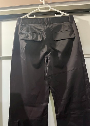 Siyah Bol Kesim Kemerli Kadın Pantolon - Görsel 9