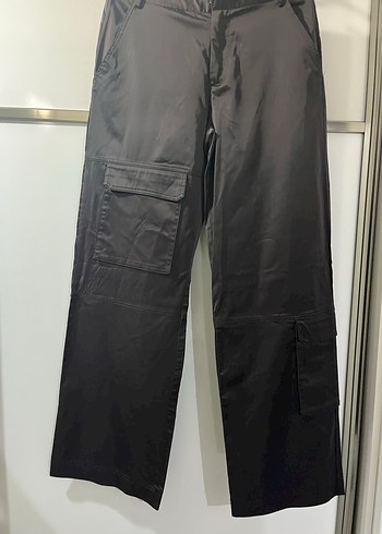 Siyah Bol Kesim Kemerli Kadın Pantolon - Görsel 7