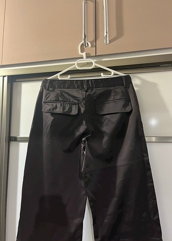 Siyah Bol Kesim Kemerli Kadın Pantolon - Görsel 11