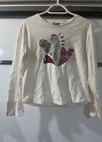 Kız Çocuk Uzun Kollu Beyaz Baskılı Tişört - Görsel 5