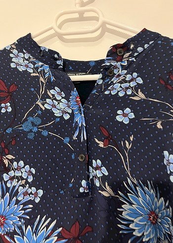 Uzun Kol V Yaka Lacivert Bohem Tunik - Görsel 12