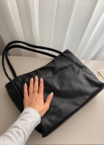 Siyah Deri Minimalist Kadın Çanta - Görsel 7