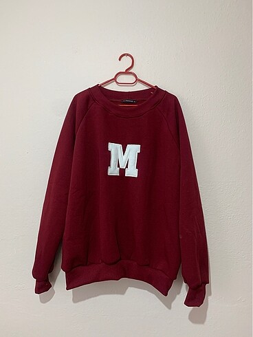 Bordo içi şardonlu sweatshirt