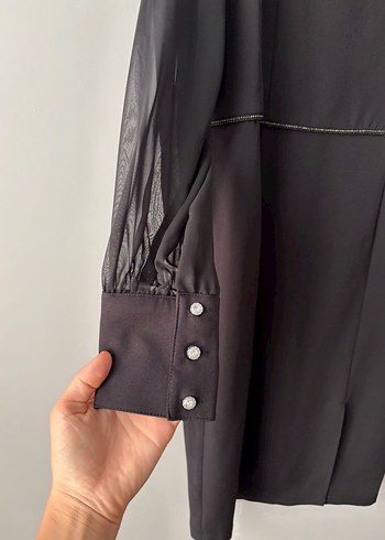 Kadın Siyah Uzun Kollu Kalem Elbise - Görsel 4