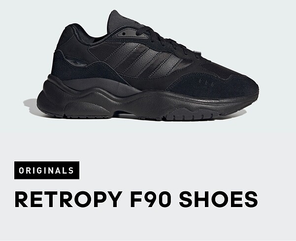 37,5 Beden siyah Renk Adidas retropy ayakkabı