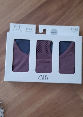 Zara Zara Mor Baskılı Kız Çocuk Atlet 2'li Paket