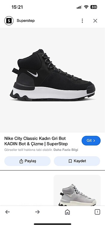 38,5 Beden Adidas bot spor ayakkabı kadın