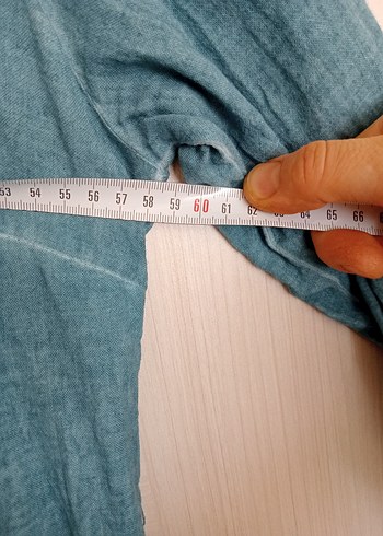 l Beden İnvee Uzun Turkuaz Keten Kadın Ceket
