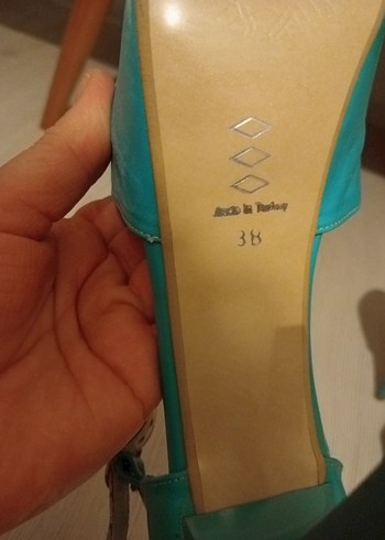 Turkuaz Platform Topuklu Kadın Ayakkabı - Görsel 4