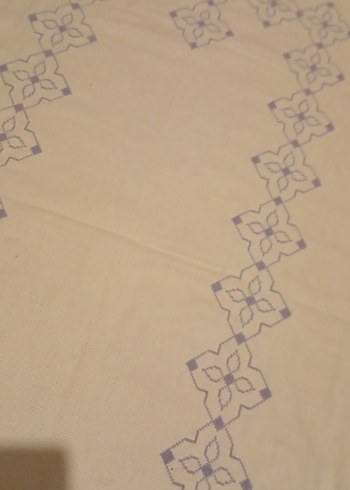 Krem Renkli Nakışlı El Yapımı elişi seccade işlemelik etamin - Görsel 9