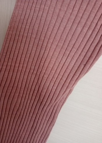 Pembe Triko Kadın Midi Pantolon - Görsel 5