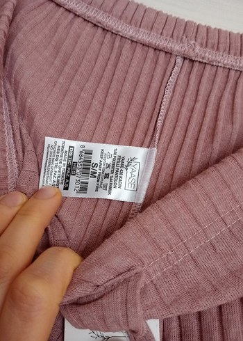 Pembe Triko Kadın Midi Pantolon - Görsel 6